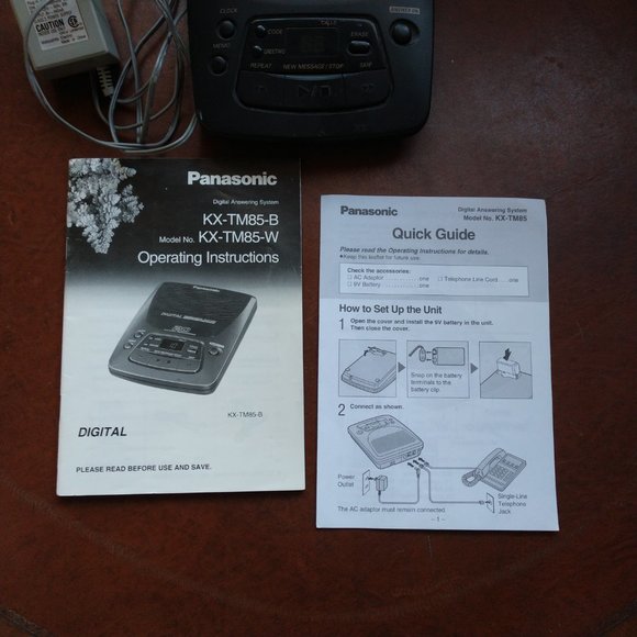 PANASONIC DIGITAL LANDLINE ANSWERING MACHINE KX-TM85-B INCLUDES MANUAL TESTED - Picture 4 of 7
